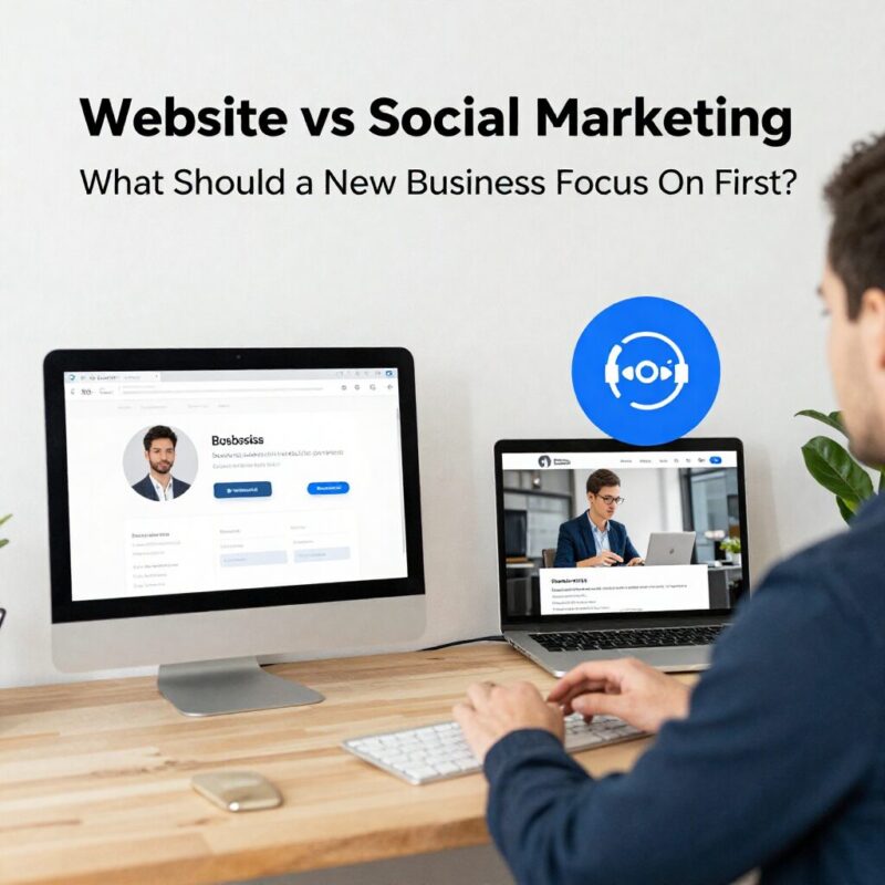 website vs social media marketing